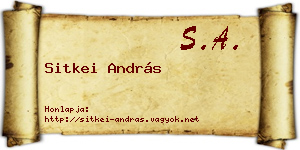 Sitkei András névjegykártya